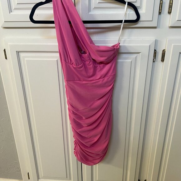 NWT Hello Molly Pink asymmetrical mini dress - S - Picture 4 of 7